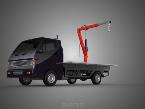 3 WAY WIDE DECK HYDRAULIC LIFTER JIB CRANE DROPSIDE PICKUP TRUCK Modello 3D