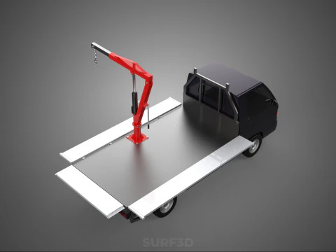 3 WAY WIDE DECK HYDRAULIC LIFTER JIB CRANE DROPSIDE PICKUP TRUCK 3D Model