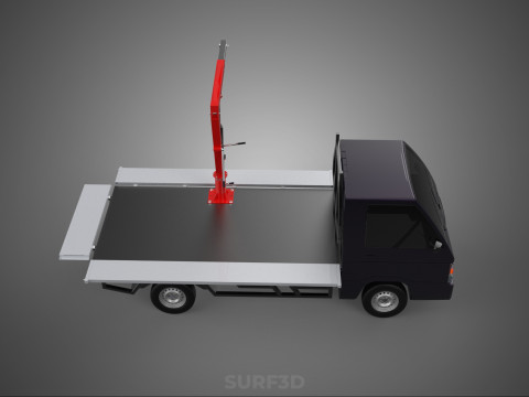 3 WAY WIDE DECK HYDRAULIC LIFTER JIB CRANE DROPSIDE PICKUP TRUCK Modello 3D