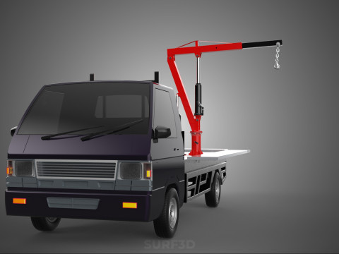 3 WAY WIDE DECK HYDRAULIC LIFTER JIB CRANE DROPSIDE PICKUP TRUCK Modello 3D