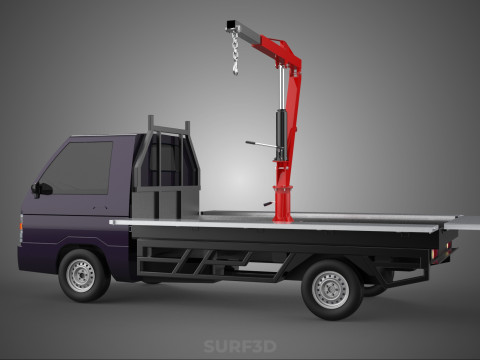 3 WAY WIDE DECK HYDRAULIC LIFTER JIB CRANE DROPSIDE PICKUP TRUCK Modello 3D