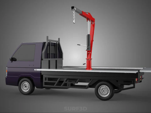 3 WAY WIDE DECK HYDRAULIC LIFTER JIB CRANE DROPSIDE PICKUP TRUCK 3D Model