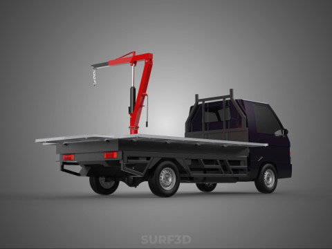 3 WAY WIDE DECK HYDRAULIC LIFTER JIB CRANE DROPSIDE PICKUP TRUCK Modello 3D