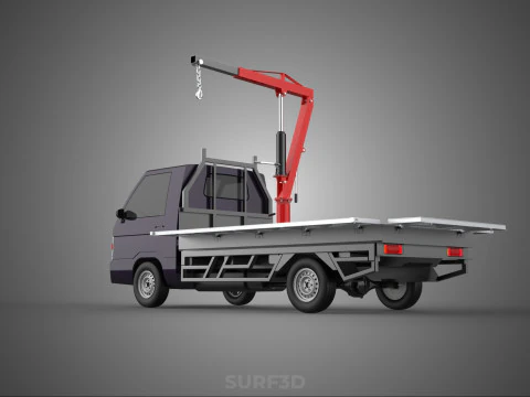 3 WAY WIDE DECK HYDRAULIC LIFTER JIB CRANE DROPSIDE PICKUP TRUCK 3D Model