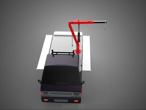 3 WAY WIDE DECK HYDRAULIC LIFTER JIB CRANE DROPSIDE PICKUP TRUCK Modello 3D
