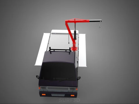 3 WAY WIDE DECK HYDRAULIC LIFTER JIB CRANE DROPSIDE PICKUP TRUCK 3D Model
