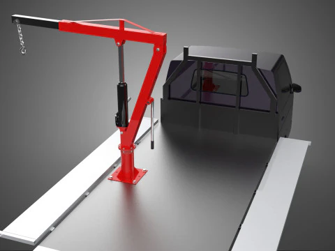 3 WAY WIDE DECK HYDRAULIC LIFTER JIB CRANE DROPSIDE PICKUP TRUCK 3D Model