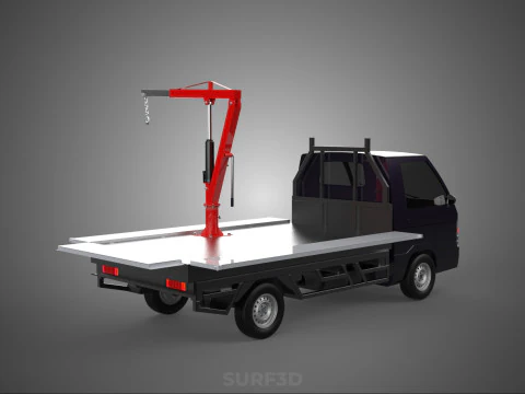 3 WAY WIDE DECK HYDRAULIC LIFTER JIB CRANE DROPSIDE PICKUP TRUCK 3D Model