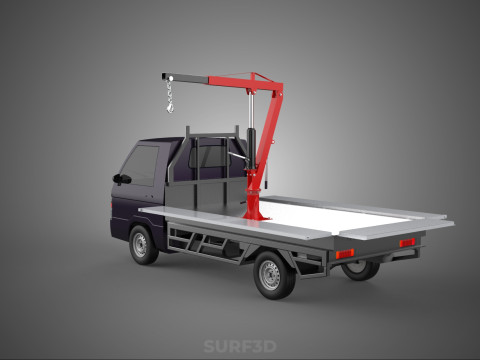 3 WAY WIDE DECK HYDRAULIC LIFTER JIB CRANE DROPSIDE PICKUP TRUCK Modello 3D