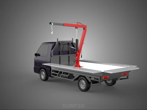 3 WAY WIDE DECK HYDRAULIC LIFTER JIB CRANE DROPSIDE PICKUP TRUCK 3D Model