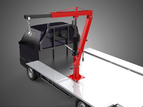 3 WAY WIDE DECK HYDRAULIC LIFTER JIB CRANE DROPSIDE PICKUP TRUCK Modello 3D