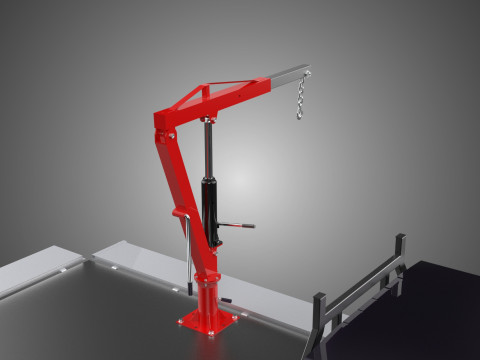 3 WAY WIDE DECK HYDRAULIC LIFTER JIB CRANE DROPSIDE PICKUP TRUCK Modello 3D