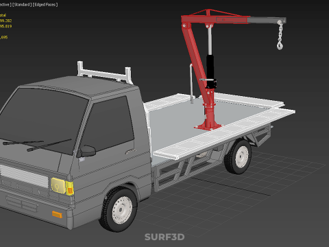 3 WAY WIDE DECK HYDRAULIC LIFTER JIB CRANE DROPSIDE PICKUP TRUCK Modello 3D