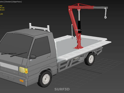 3 WAY WIDE DECK HYDRAULIC LIFTER JIB CRANE DROPSIDE PICKUP TRUCK 3D Model
