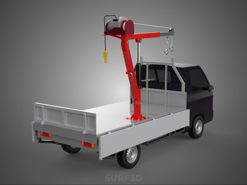 DROPSIDE JIB CRANE LIFT HOIST WINCH MOTOR BED GATE PICKUP TRUCK Modèle 3D