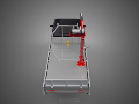 CASSONE GRU A BANDIERA SOLLEVAMENTO PARANCO VERRICELLO MOTORE LETTO CANCELLO PICKUP TRUCK Modello 3D