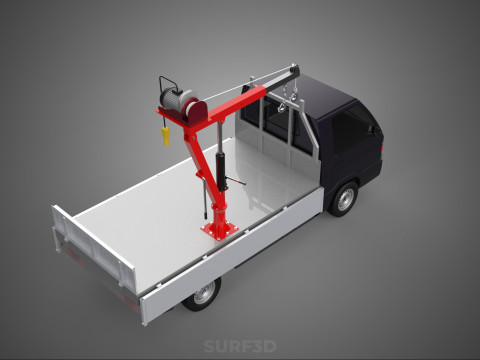 DROPSIDE JIB CRANE LIFT HOIST WINCH MOTOR BED GATE PICKUP TRUCK 3D Model