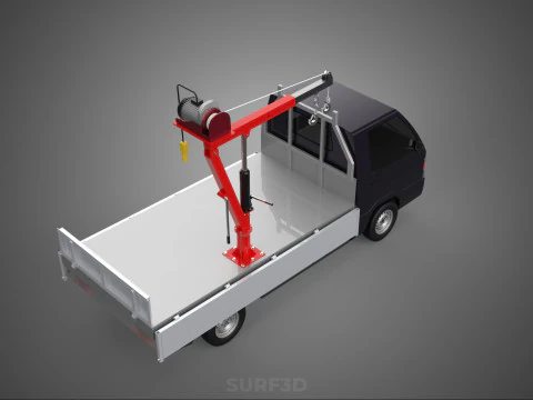 CASSONE GRU A BANDIERA SOLLEVAMENTO PARANCO VERRICELLO MOTORE LETTO CANCELLO PICKUP TRUCK Modello 3D