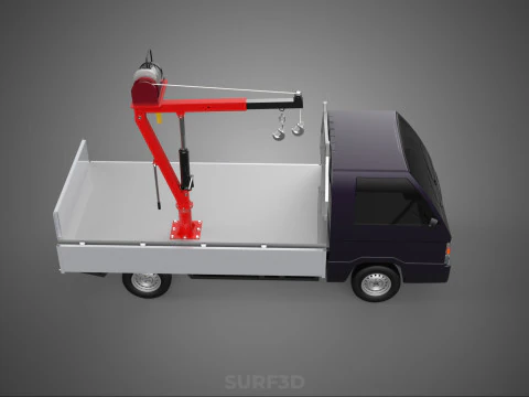 CASSONE GRU A BANDIERA SOLLEVAMENTO PARANCO VERRICELLO MOTORE LETTO CANCELLO PICKUP TRUCK Modello 3D
