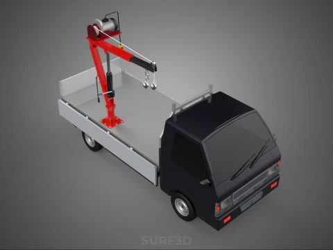 CASSONE GRU A BANDIERA SOLLEVAMENTO PARANCO VERRICELLO MOTORE LETTO CANCELLO PICKUP TRUCK Modello 3D