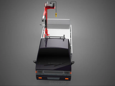 CASSONE GRU A BANDIERA SOLLEVAMENTO PARANCO VERRICELLO MOTORE LETTO CANCELLO PICKUP TRUCK Modello 3D