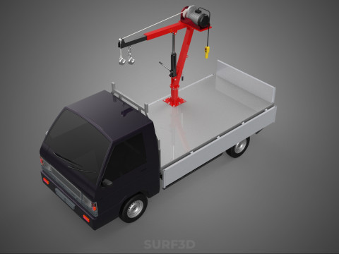 DROPSIDE JIB CRANE LIFT HOIST WINCH MOTOR BED GATE PICKUP TRUCK 3D Model