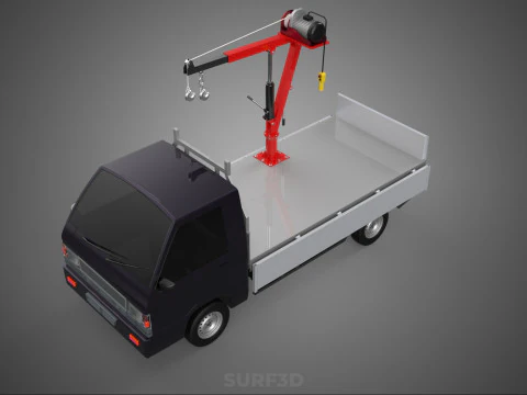 CASSONE GRU A BANDIERA SOLLEVAMENTO PARANCO VERRICELLO MOTORE LETTO CANCELLO PICKUP TRUCK Modello 3D