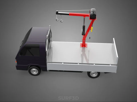 CASSONE GRU A BANDIERA SOLLEVAMENTO PARANCO VERRICELLO MOTORE LETTO CANCELLO PICKUP TRUCK Modello 3D