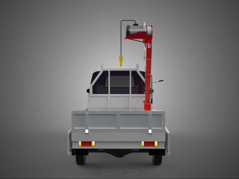 CASSONE GRU A BANDIERA SOLLEVAMENTO PARANCO VERRICELLO MOTORE LETTO CANCELLO PICKUP TRUCK Modello 3D