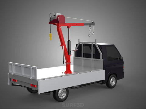 CASSONE GRU A BANDIERA SOLLEVAMENTO PARANCO VERRICELLO MOTORE LETTO CANCELLO PICKUP TRUCK Modello 3D