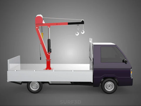 CASSONE GRU A BANDIERA SOLLEVAMENTO PARANCO VERRICELLO MOTORE LETTO CANCELLO PICKUP TRUCK Modello 3D