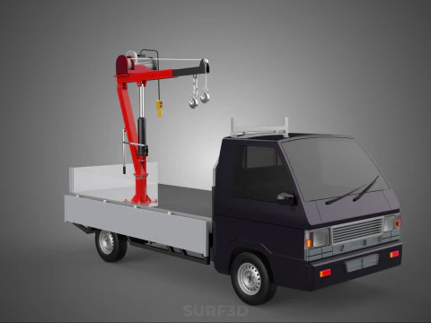 CASSONE GRU A BANDIERA SOLLEVAMENTO PARANCO VERRICELLO MOTORE LETTO CANCELLO PICKUP TRUCK Modello 3D