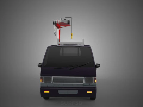 CASSONE GRU A BANDIERA SOLLEVAMENTO PARANCO VERRICELLO MOTORE LETTO CANCELLO PICKUP TRUCK Modello 3D