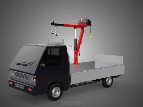 CASSONE GRU A BANDIERA SOLLEVAMENTO PARANCO VERRICELLO MOTORE LETTO CANCELLO PICKUP TRUCK Modello 3D