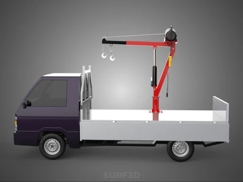 CASSONE GRU A BANDIERA SOLLEVAMENTO PARANCO VERRICELLO MOTORE LETTO CANCELLO PICKUP TRUCK Modello 3D