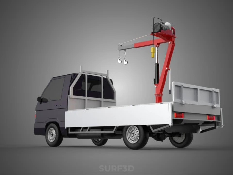 CASSONE GRU A BANDIERA SOLLEVAMENTO PARANCO VERRICELLO MOTORE LETTO CANCELLO PICKUP TRUCK Modello 3D