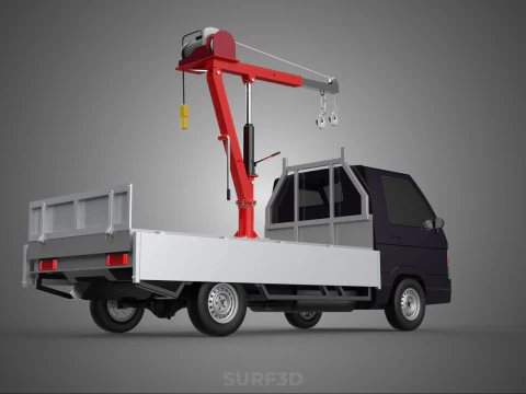CASSONE GRU A BANDIERA SOLLEVAMENTO PARANCO VERRICELLO MOTORE LETTO CANCELLO PICKUP TRUCK Modello 3D
