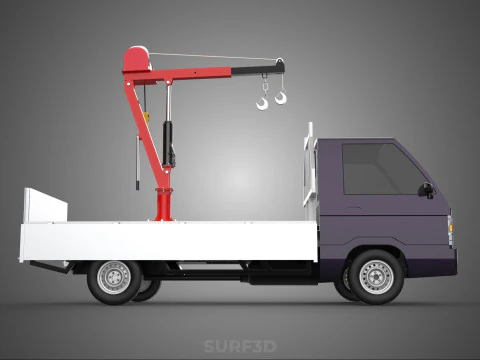 CASSONE GRU A BANDIERA SOLLEVAMENTO PARANCO VERRICELLO MOTORE LETTO CANCELLO PICKUP TRUCK Modello 3D