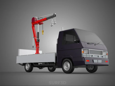 CASSONE GRU A BANDIERA SOLLEVAMENTO PARANCO VERRICELLO MOTORE LETTO CANCELLO PICKUP TRUCK Modello 3D