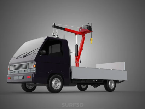 CASSONE GRU A BANDIERA SOLLEVAMENTO PARANCO VERRICELLO MOTORE LETTO CANCELLO PICKUP TRUCK Modello 3D