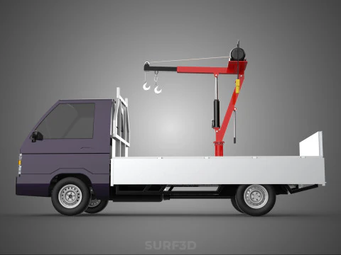 CASSONE GRU A BANDIERA SOLLEVAMENTO PARANCO VERRICELLO MOTORE LETTO CANCELLO PICKUP TRUCK Modello 3D