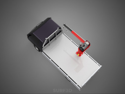 DROPSIDE JIB CRANE LIFT HOIST WINCH MOTOR BED GATE PICKUP TRUCK 3D Model