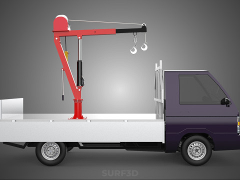 DROPSIDE JIB CRANE LIFT HOIST WINCH MOTOR BED GATE PICKUP TRUCK 3D Model