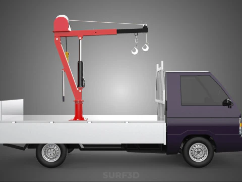 CASSONE GRU A BANDIERA SOLLEVAMENTO PARANCO VERRICELLO MOTORE LETTO CANCELLO PICKUP TRUCK Modello 3D