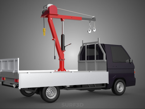 DROPSIDE JIB CRANE LIFT HOIST WINCH MOTOR BED GATE PICKUP TRUCK 3D Model