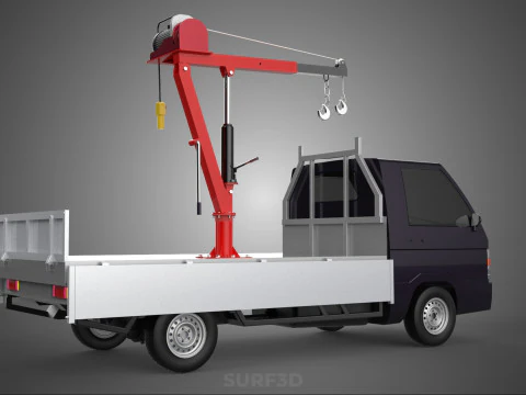 CASSONE GRU A BANDIERA SOLLEVAMENTO PARANCO VERRICELLO MOTORE LETTO CANCELLO PICKUP TRUCK Modello 3D