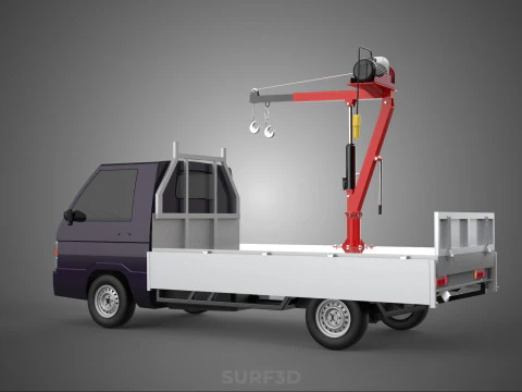 CASSONE GRU A BANDIERA SOLLEVAMENTO PARANCO VERRICELLO MOTORE LETTO CANCELLO PICKUP TRUCK Modello 3D