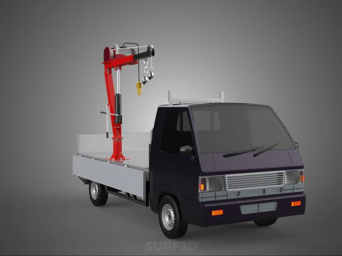 CASSONE GRU A BANDIERA SOLLEVAMENTO PARANCO VERRICELLO MOTORE LETTO CANCELLO PICKUP TRUCK Modello 3D