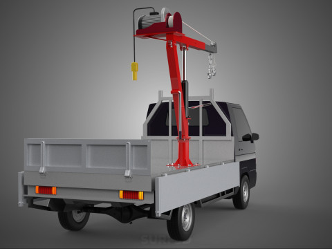 DROPSIDE JIB CRANE LIFT HOIST WINCH MOTOR BED GATE PICKUP TRUCK 3D Model
