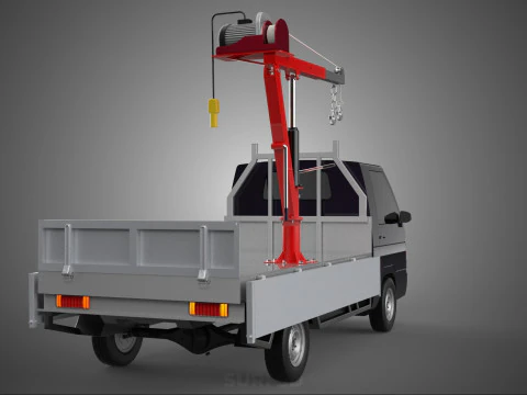 CASSONE GRU A BANDIERA SOLLEVAMENTO PARANCO VERRICELLO MOTORE LETTO CANCELLO PICKUP TRUCK Modello 3D